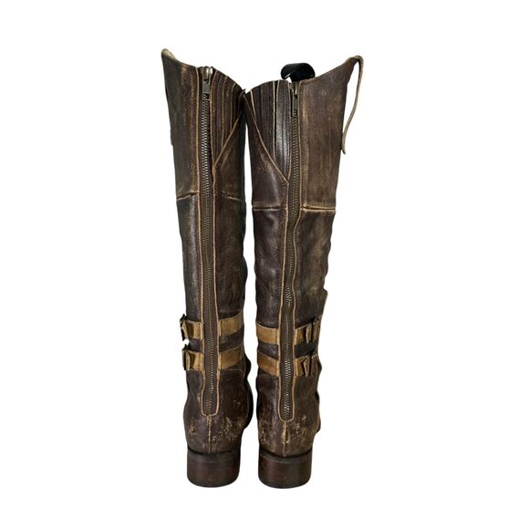 Freebird by Steven Sadle Distressed Riding Boots Equestrian Brown Leather 7 - Picture 7 of 10